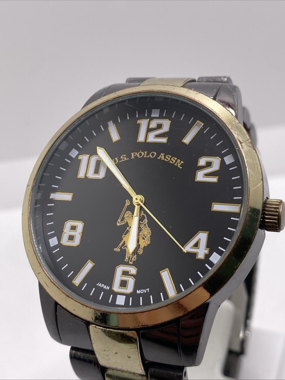 U.S Polo Assn Mens Silver Gold Watch New Battery